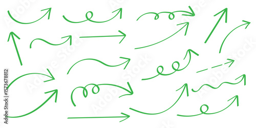 Line art sketch Hand drawn arrow decoration element icon set . Hand Drawn Doodle Arrows for Presentation. eps 10