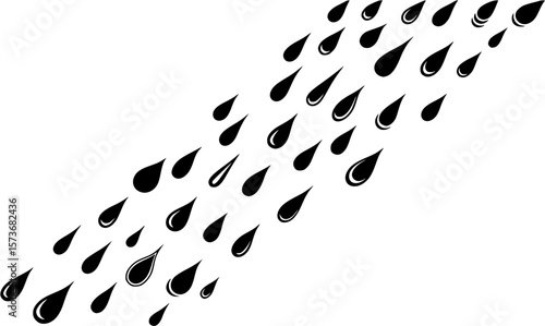A swarm of black insect silhouettes flying together on a white background.