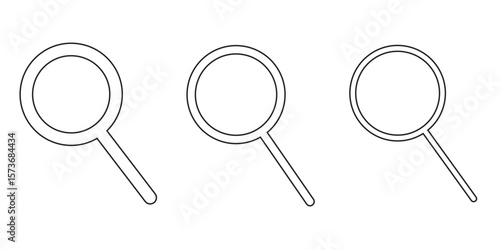 Set of a search magnifying glass icon. Search Icon vector illustration, magnifying glass sign and symbol. Vector Illustration.