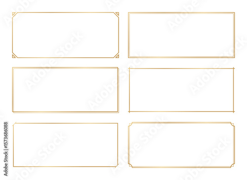 ゴールドのシンプルフレームセット