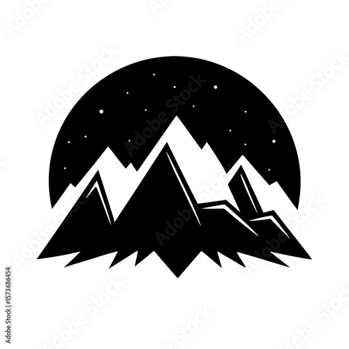 Rustic Mountain Sunset Silhouette Vector for Nature and Landscape Designs