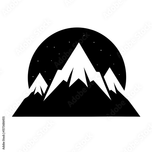 Rustic Mountain Sunset Silhouette Vector for Nature and Landscape Designs