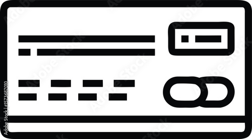Illustration of a credit card with chip and magnetic stripe on a white background view front