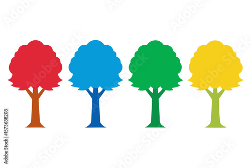 set of Sycamore tree  icon vector silhouette illustration isolated on white background