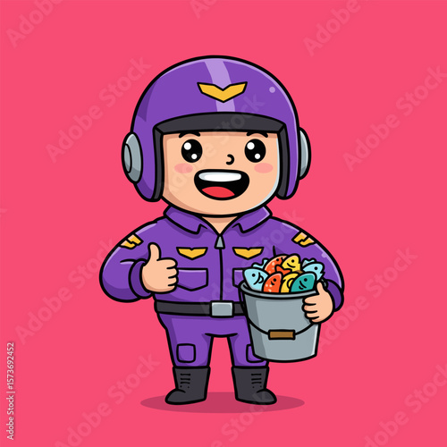 Cartoon donkey wearing a festive fruit basket crown stands cheerfully in a sunny field.