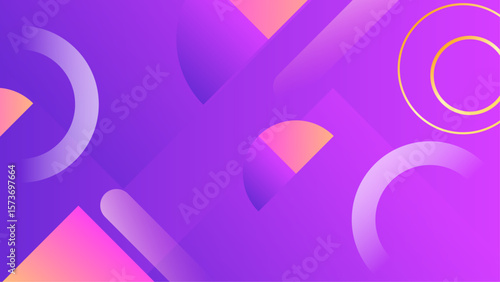 Abstract purple geometric design with pink and gold accents. Suitable for backgrounds, prints, banners, and modern graphic design projects.
