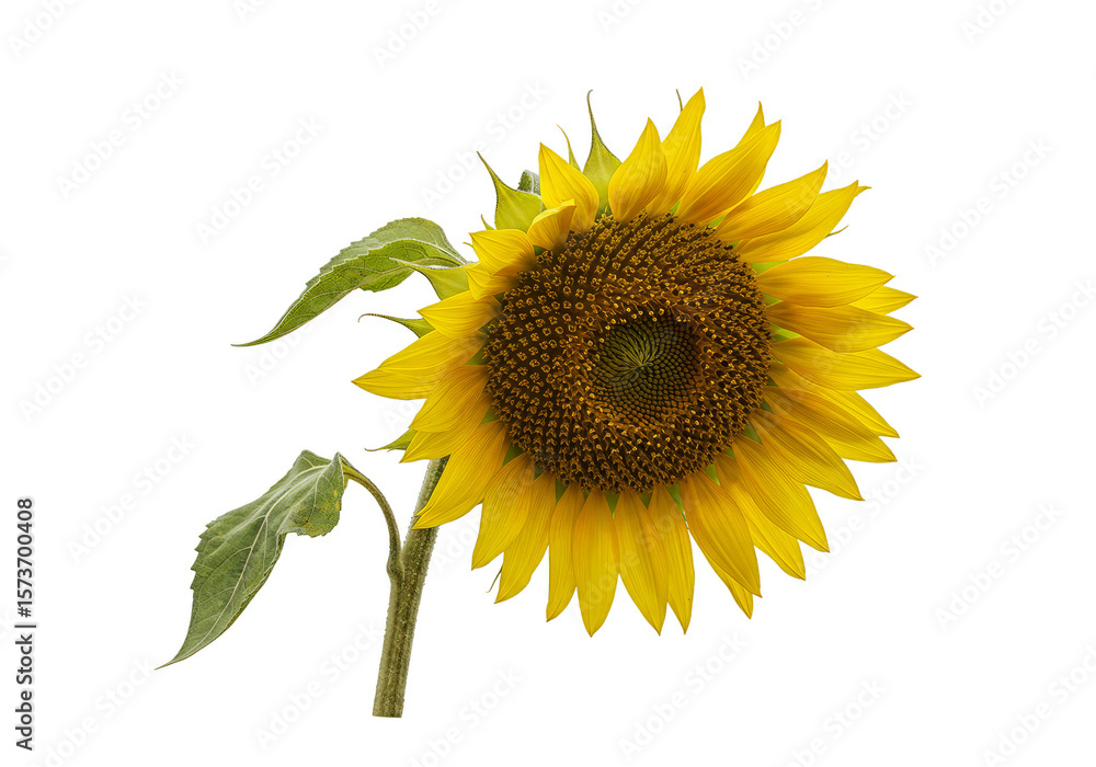 Fototapeta premium Isolated Sunflower with Transparent Background Single Yellow Flower