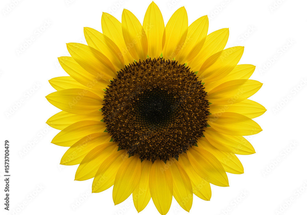Fototapeta premium Isolated Sunflower with Yellow Petals and Transparent Background Image
