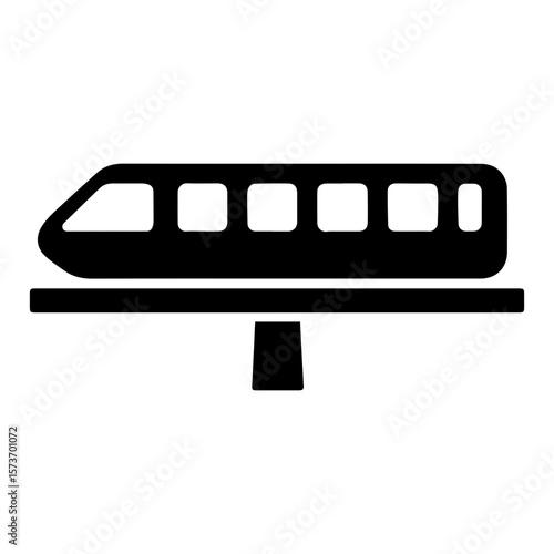 Monorail icon with transparent background symbolizing modern elevated transportation
