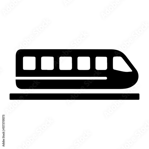 Monorail icon with transparent background symbolizing modern elevated transportation
