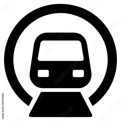 Monorail icon with transparent background symbolizing modern elevated transportation
