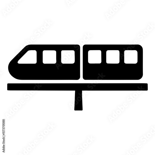 Monorail icon with transparent background symbolizing modern elevated transportation
