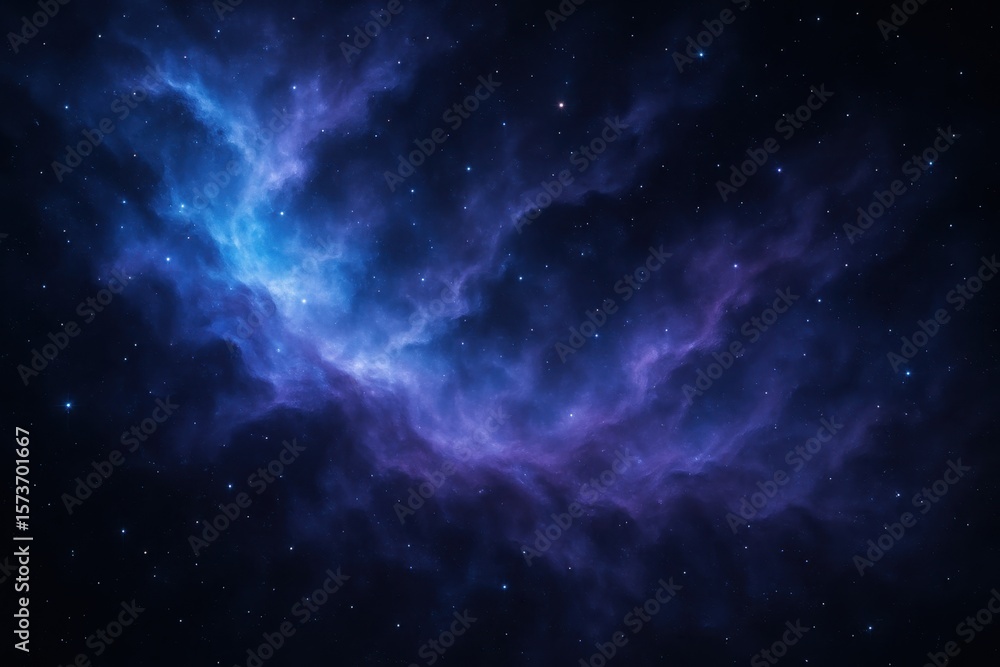 Fototapeta premium Mysterious nebula formations with swirling cosmic dust and brilliant starlight illuminating the darkness of deep space