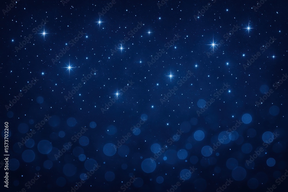 Fototapeta premium Mesmerizing starlit night sky with twinkling celestial bodies and dreamy bokeh effects creating magical cosmic atmosphere