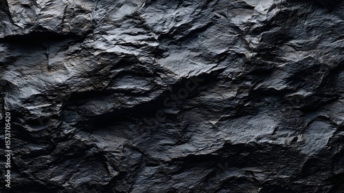 Dramatic monochromatic backdrop of a rugged irregular stone surface with striking shadows and contrasting tones