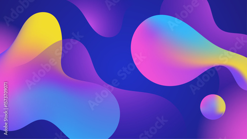 Abstract vibrant gradient background with colorful fluid shapes ideal for modern design projects, web banners, digital art prints, and backgrounds.