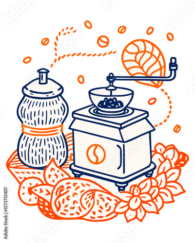 A coffee grinder illustration
