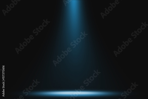 Blue light on stage night shines down on the smoky floor background.