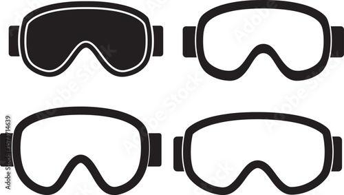 Dynamic ski goggles silhouette for winter sports and adventure designs