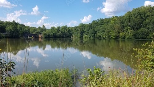 Clouds Reflected in a Lake, Salem Lake Regional Park, Asheboro, North Carolina