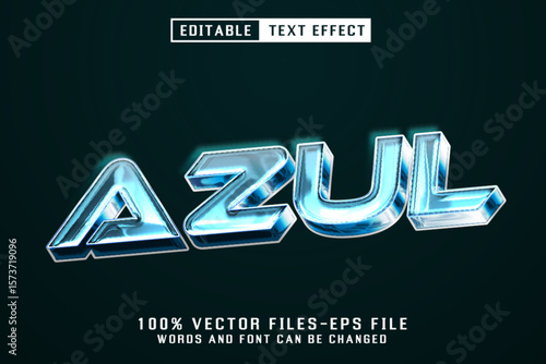 Azul Glass Text - Editable Text Effect