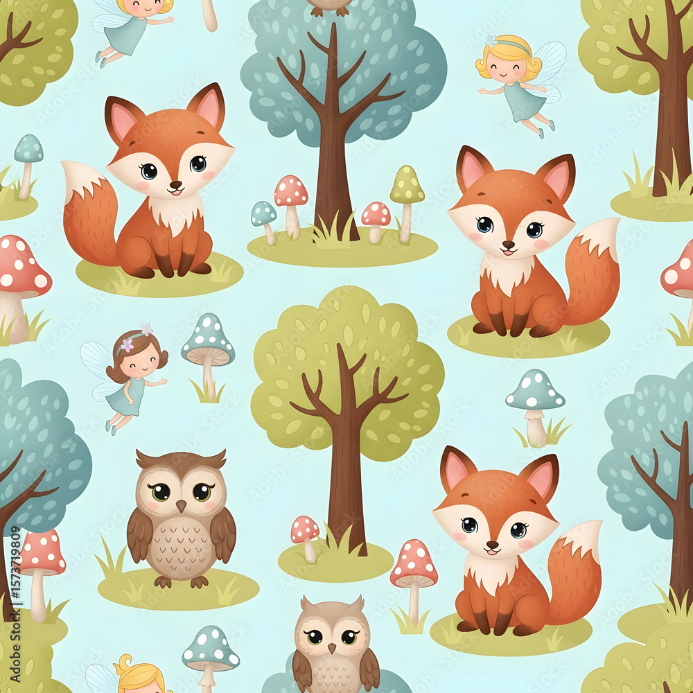 Naklejka premium seamless pattern with animals