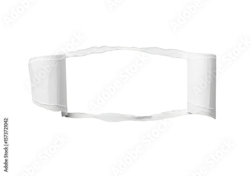 Isolated Torn Paper Frame with White Texture Abstract Illustration