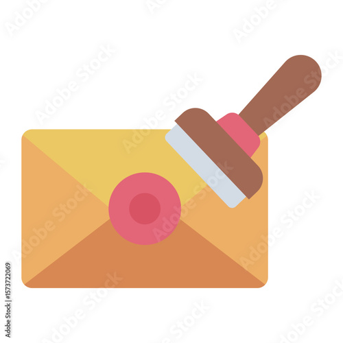 sealed message flat icon for secure and private mailing
