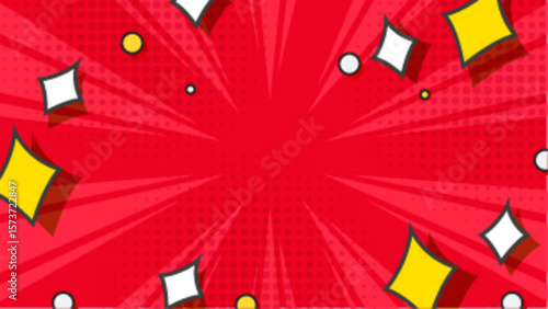 Red comic book background with stars, suitable for superhero themes, children's designs, or pop art projects.