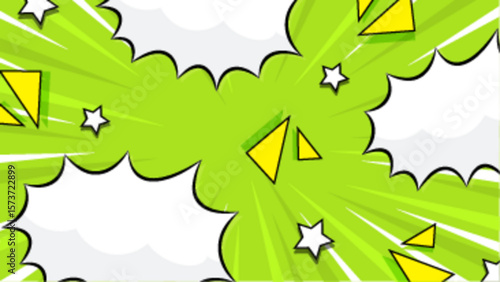 Bright green comic book explosion background for dynamic and fun designs, perfect for superhero themed graphics, comic book enthusiasts, and vibrant projects.