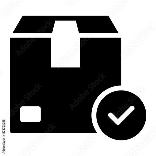 delivery package glyph icon for mailed box confirmation