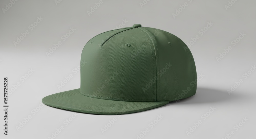 Fototapeta premium Stylish Green Snapback Cap Featuring A Minimalist Design Perfect For Any Casual Outfit