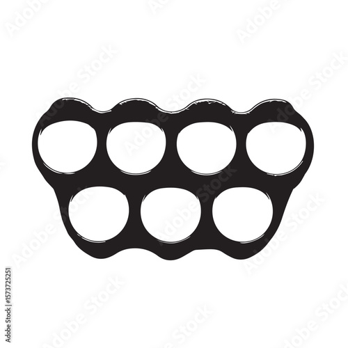 brass knuckles silhouette set, Black & White silhouette set