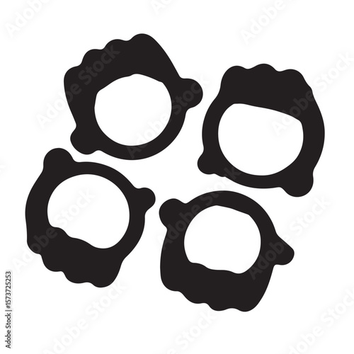 brass knuckles silhouette set, Black & White silhouette set
