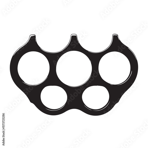 brass knuckles silhouette set, Black & White silhouette set