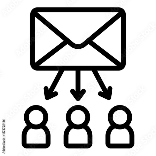 distribution mail outline icon for sending group messages