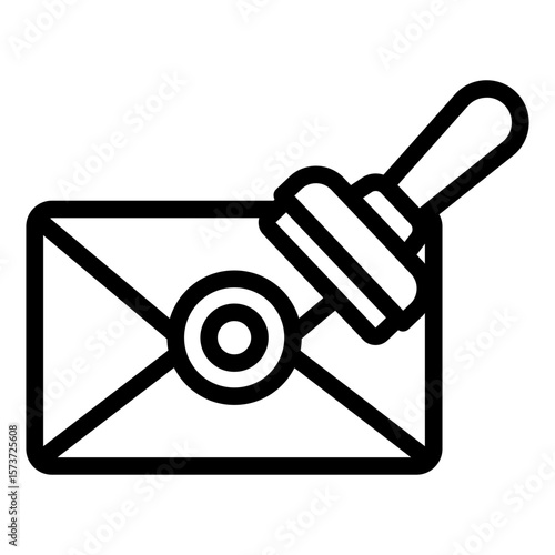 sealed message outline icon for secure and private mailing