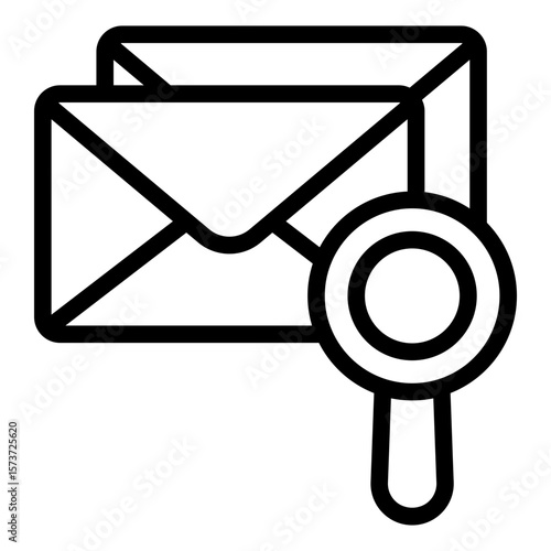 mail search outline icon for locating or finding correspondence