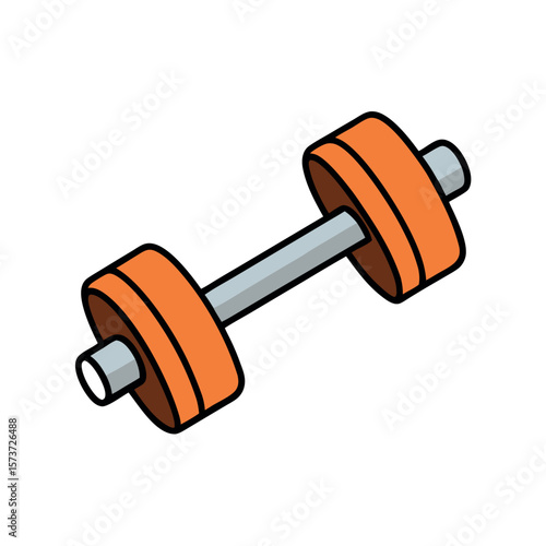 Gym dumbbell for workout and sports fitness coloring book Line Art Vector Illustration