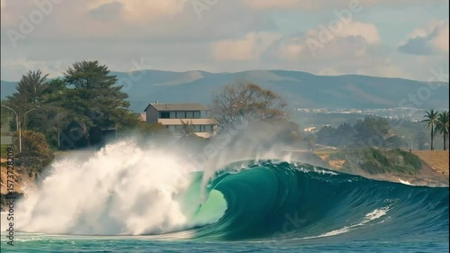 big waves on the beach