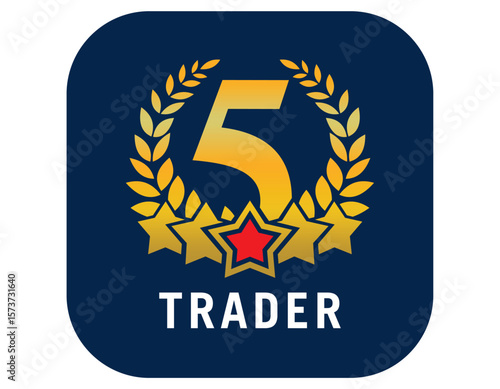 five star trader icon vector logo for any design website aplication