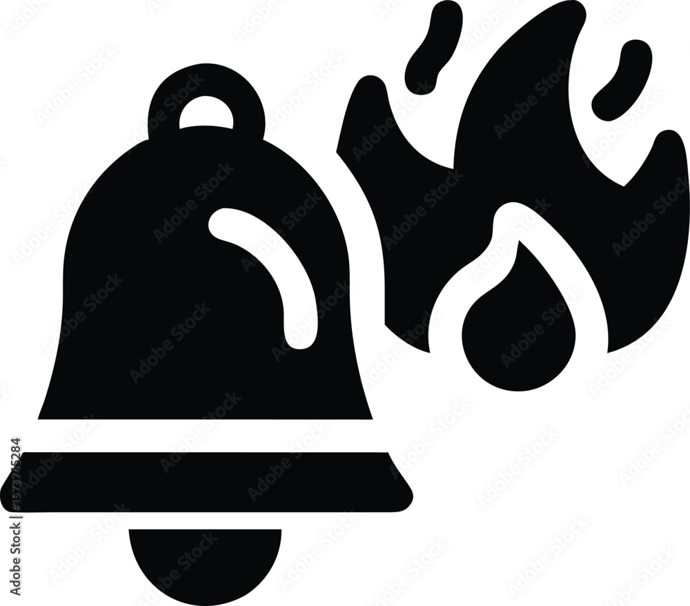 Fototapeta premium Burning emergency alert icon.