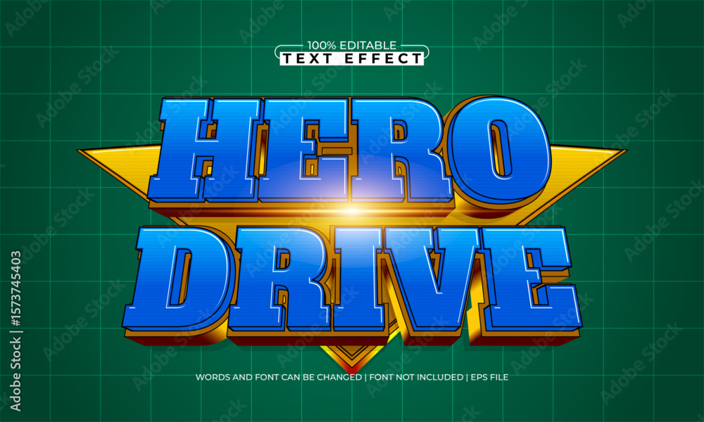 Obraz premium hero drive editable text effect with a hero and super text style