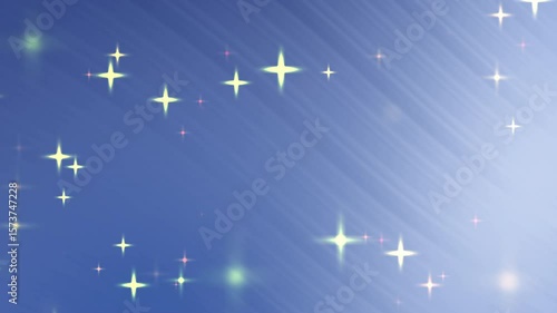 青い空に輝く星屑の輝き