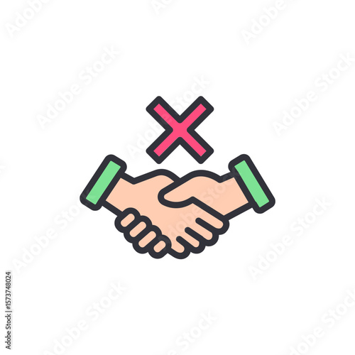 Handshake Prohibited With Cross Symbol Depicting Negotiation Avoidance