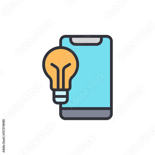 Brilliant Idea Manifesting On Smartphone Light Bulb And Device Together