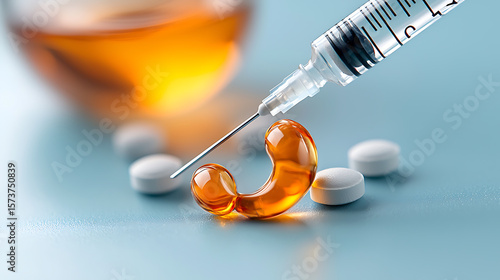 Medical injection action pharmacy setting healthcare content clinical environment close-up view medication administration