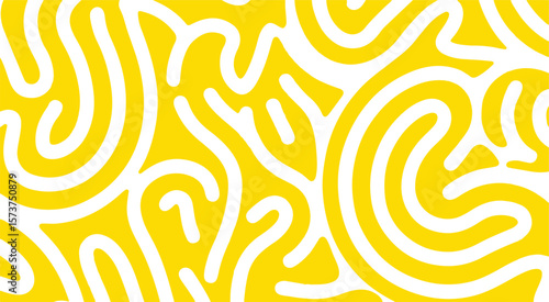 Abstract yellow and white pattern repeating design with organic shapes