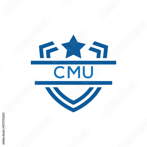 Dynamic Tech Logo Design with CMU Letters and Abstract Motion Elements – Modern Business Identity. CMU Letter Logo.

