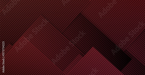Angled shapes in shades of garnet with striking linear textures create a modern, geometric patterned background, evoking a sense of depth and structured visual interest that is eye-catching